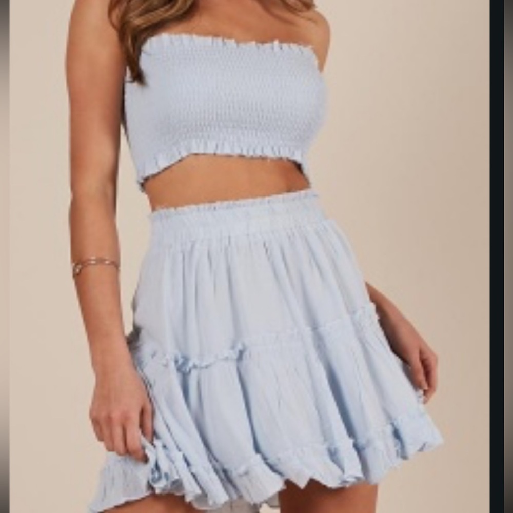 Showpo Outside The Line Two Piece Set In Baby Blue